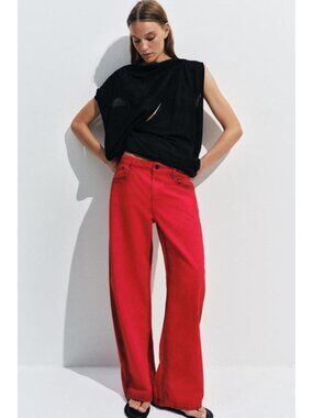 ZARA ZW COLLECTION LOW RISE WIDE LEG JEANS